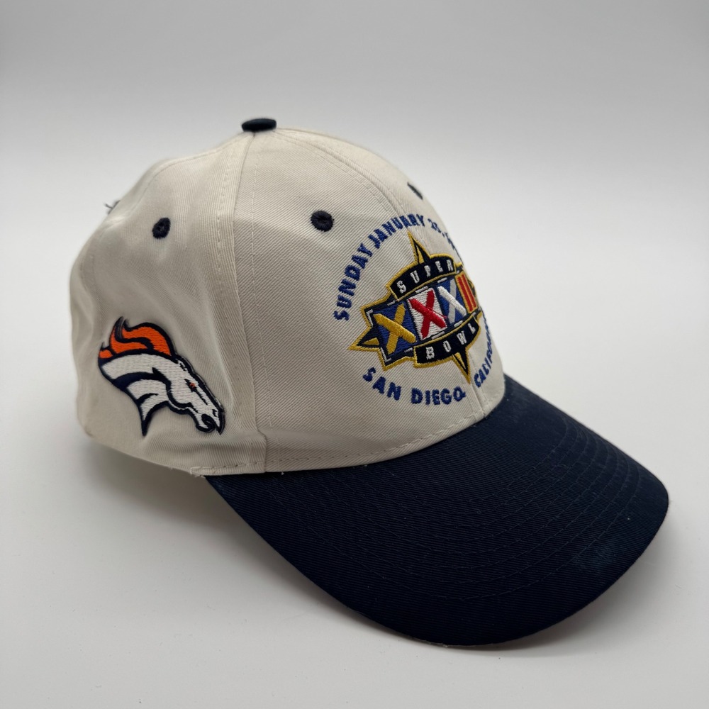 Vintage 1998 Super Bowl XXXII Denver Broncos Hat Logo 7 Snapback San Diego NFL